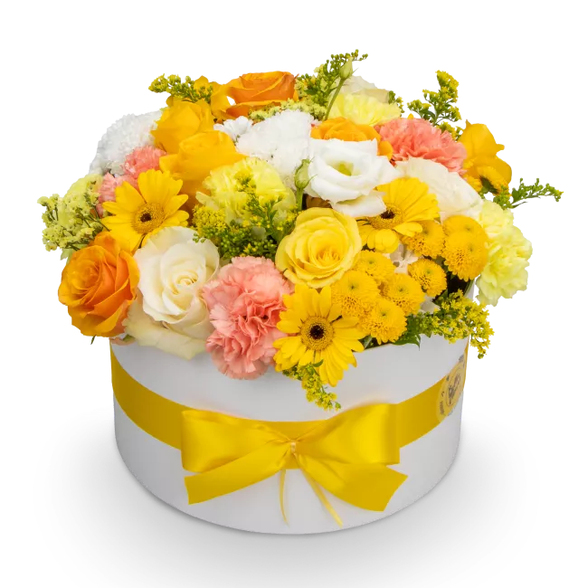 Box žlutých květin